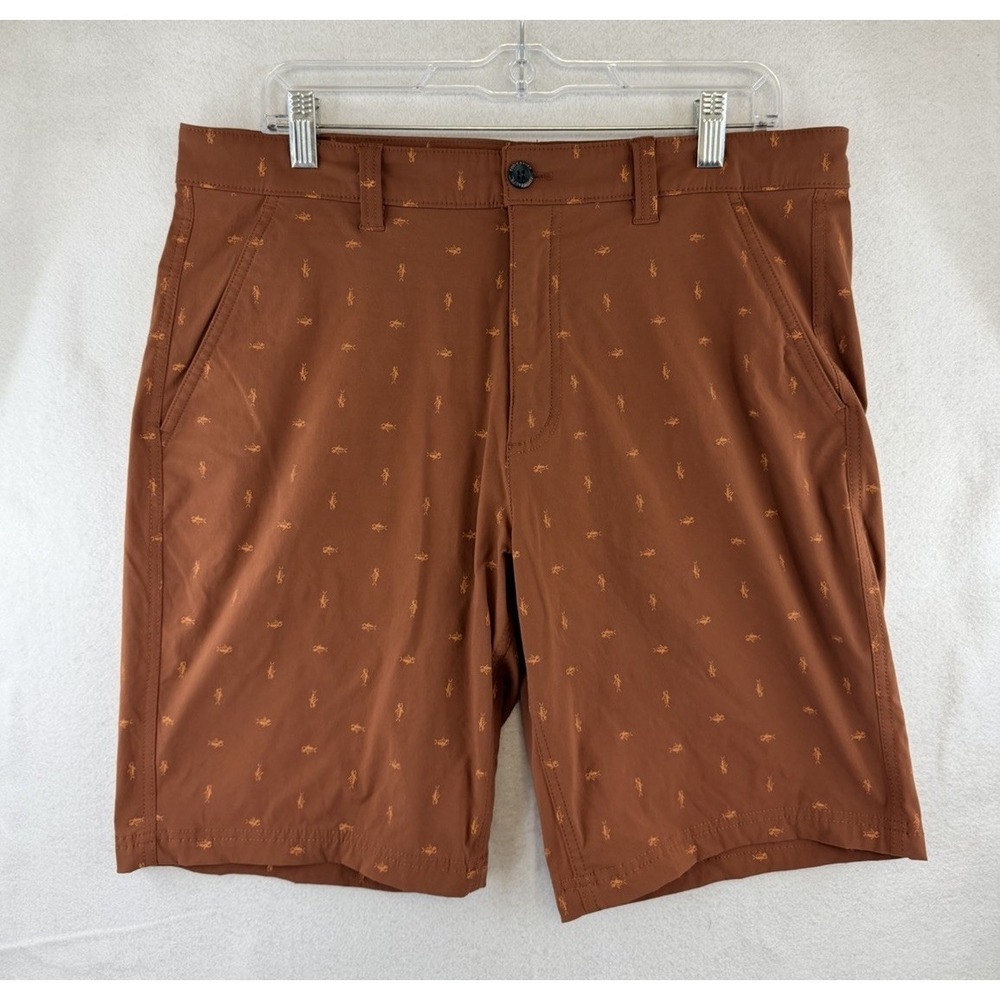 Eddie Bauer TraveX Shorts Mens 35 Burnt Orange‎ 9" Inseam Hybrid Chino Lobster